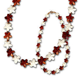 Koa & Bone All Plumeria Clasp Necklace