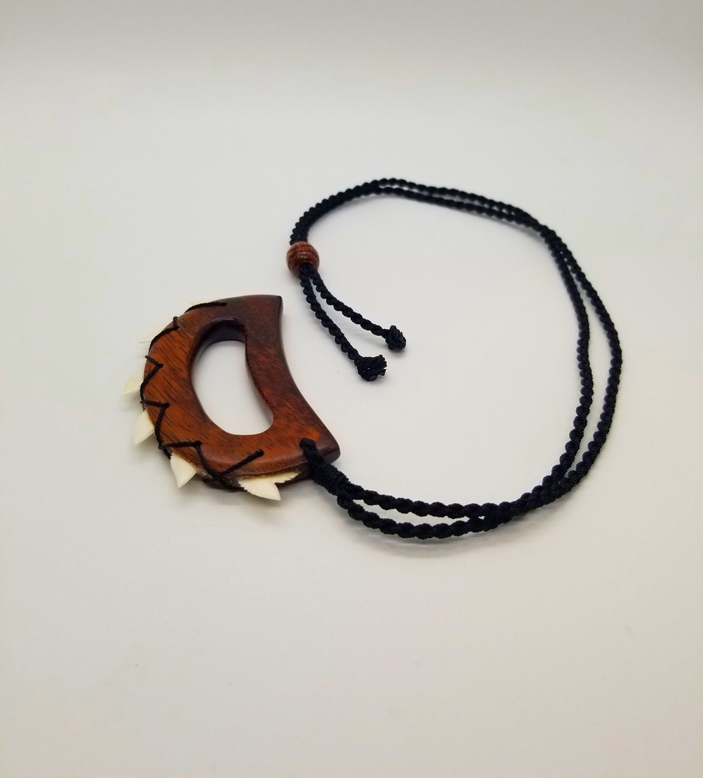 Replica Koa Knuckle Pendant w/ Tiger Shark Teeth