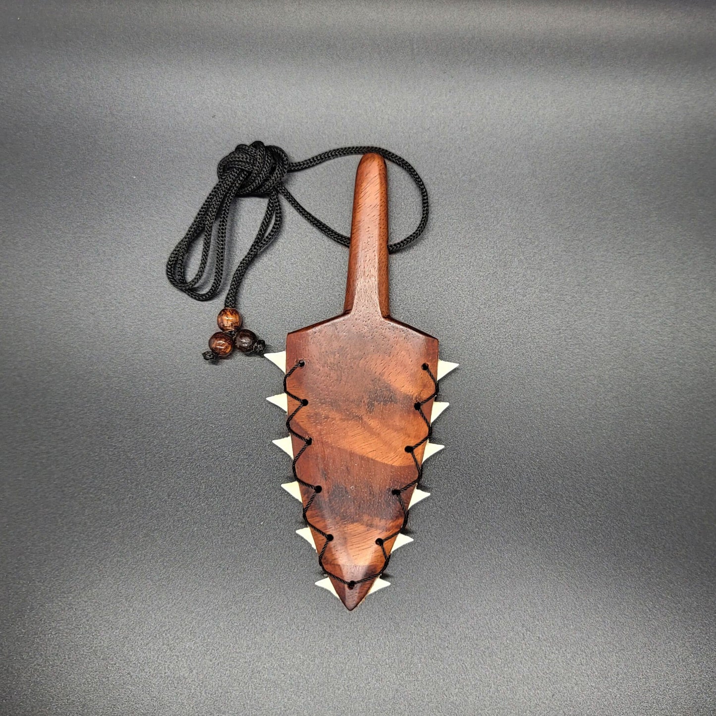Large Koa Wood Leiomano Pendant