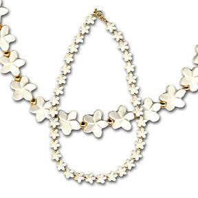 Bone All Plumeria Clasp Necklace