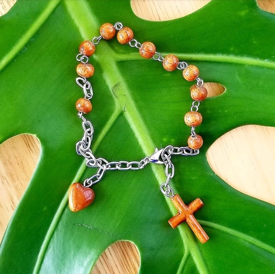 Koa Wood Wrist Rosary