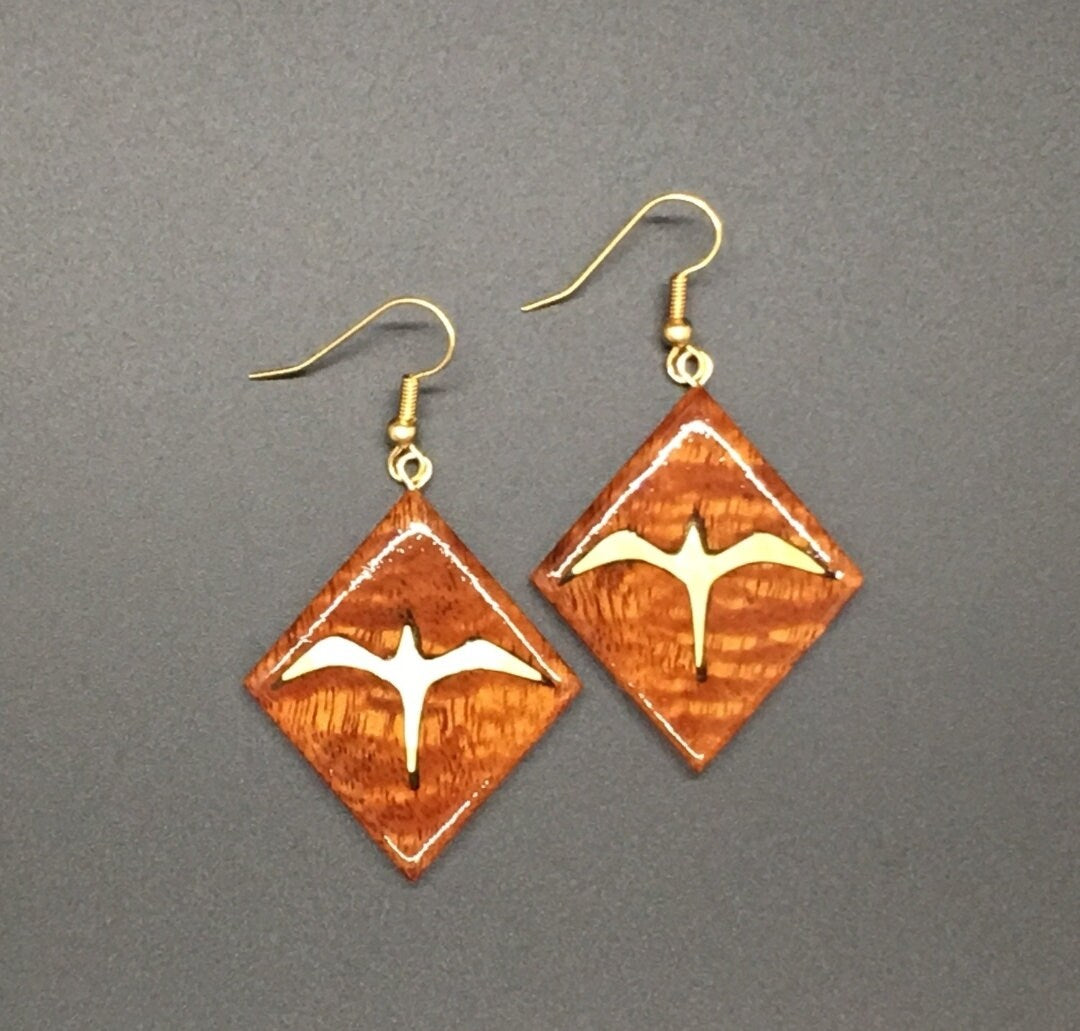 MOP/Koa Inlay Diamond Earring