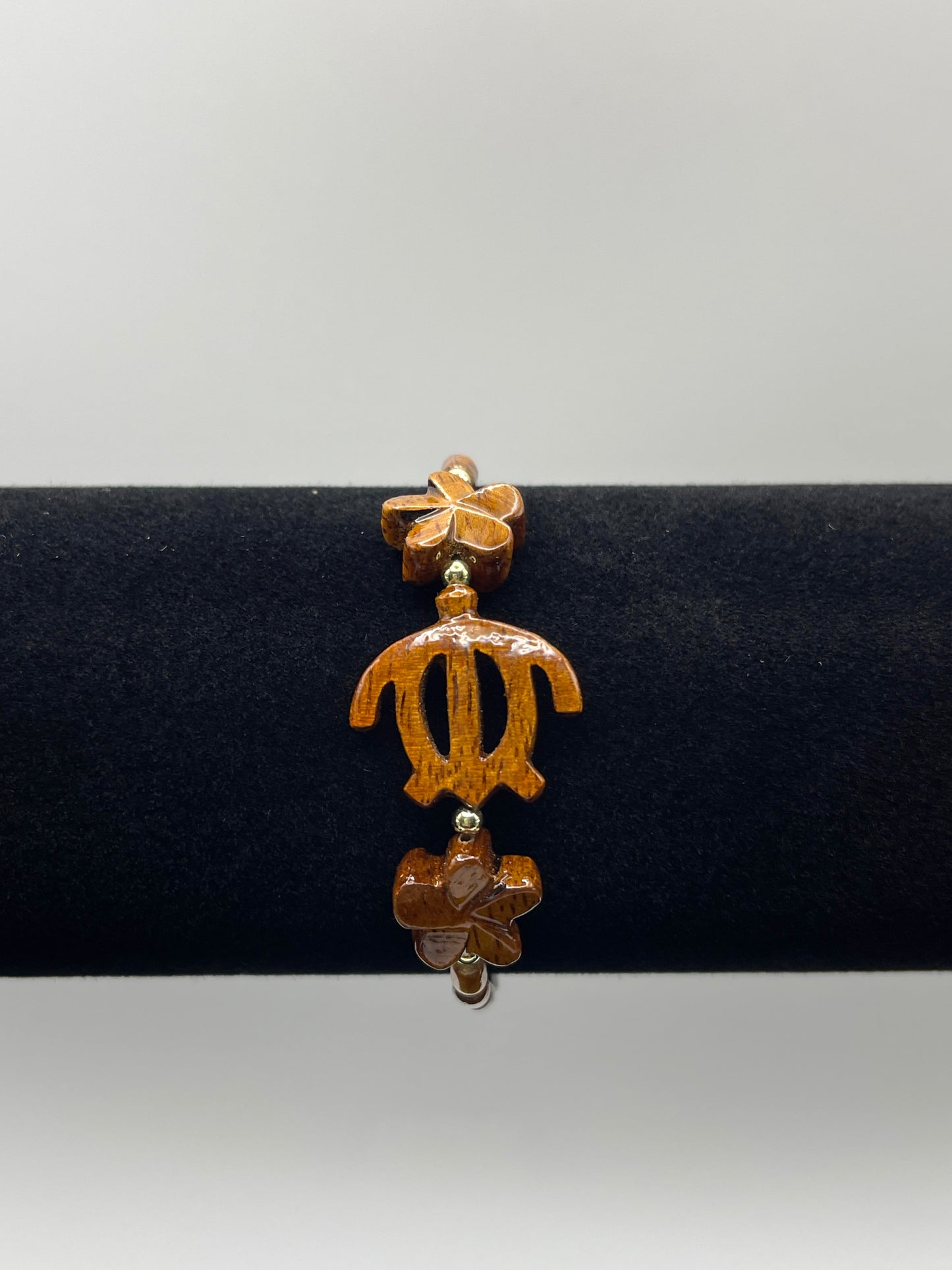 Koa Honu/Plumeria Clasp Bracelet