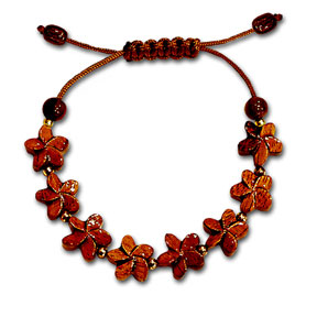 Koa All Plumeria Adjustable Bracelet