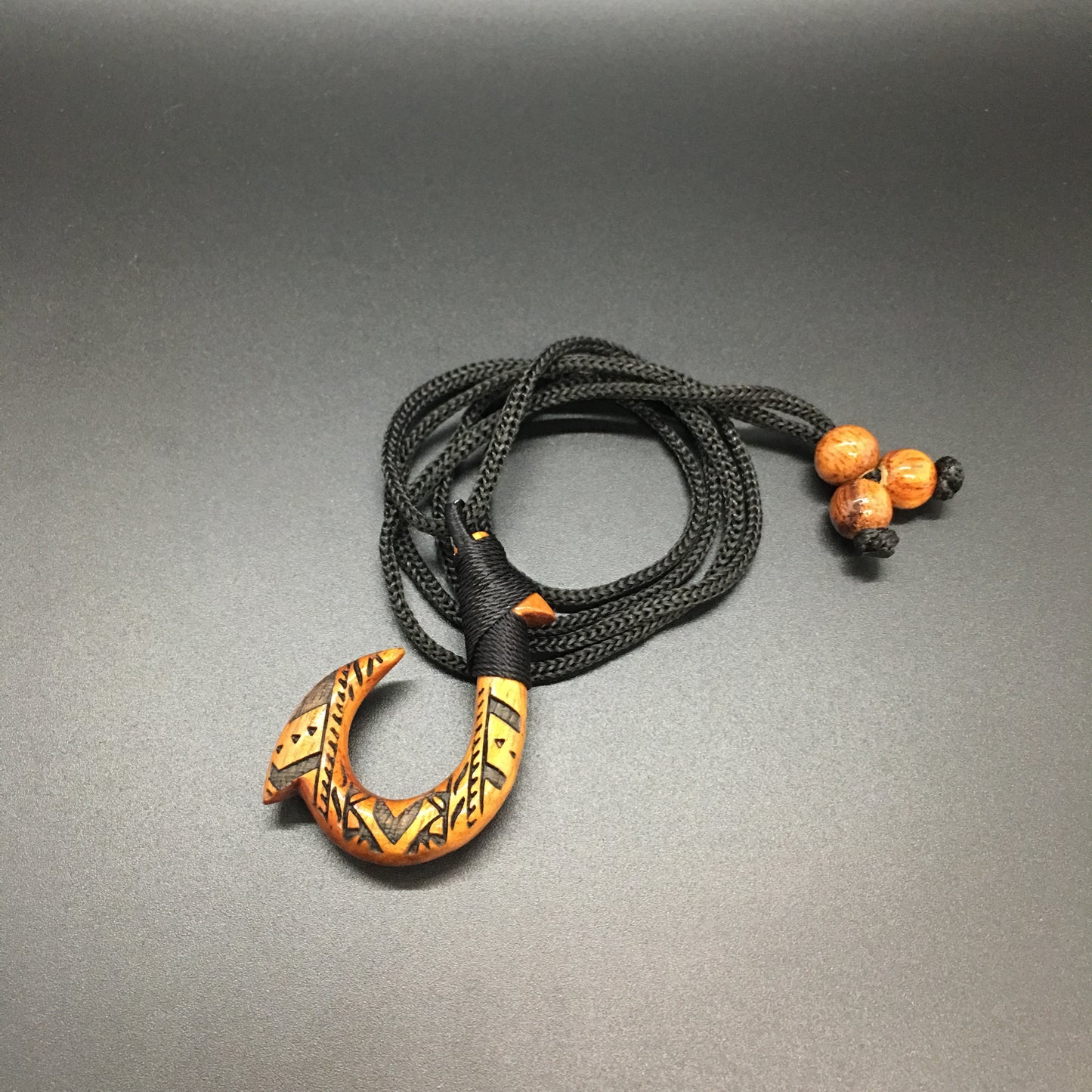 Large Koa Wood Fishhook Engraved