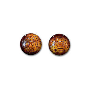 Medium Koa Button Earrings