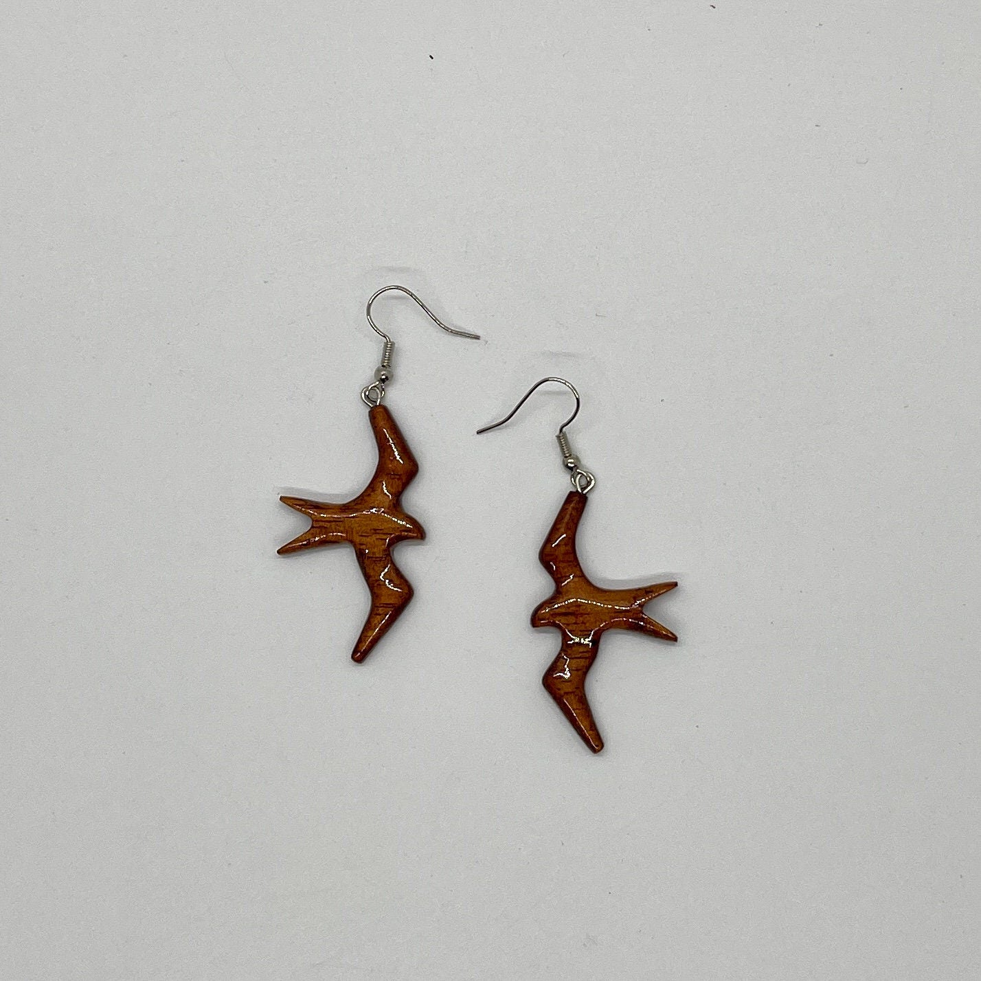 Koa Wood Iwa Bird Dangle Earring