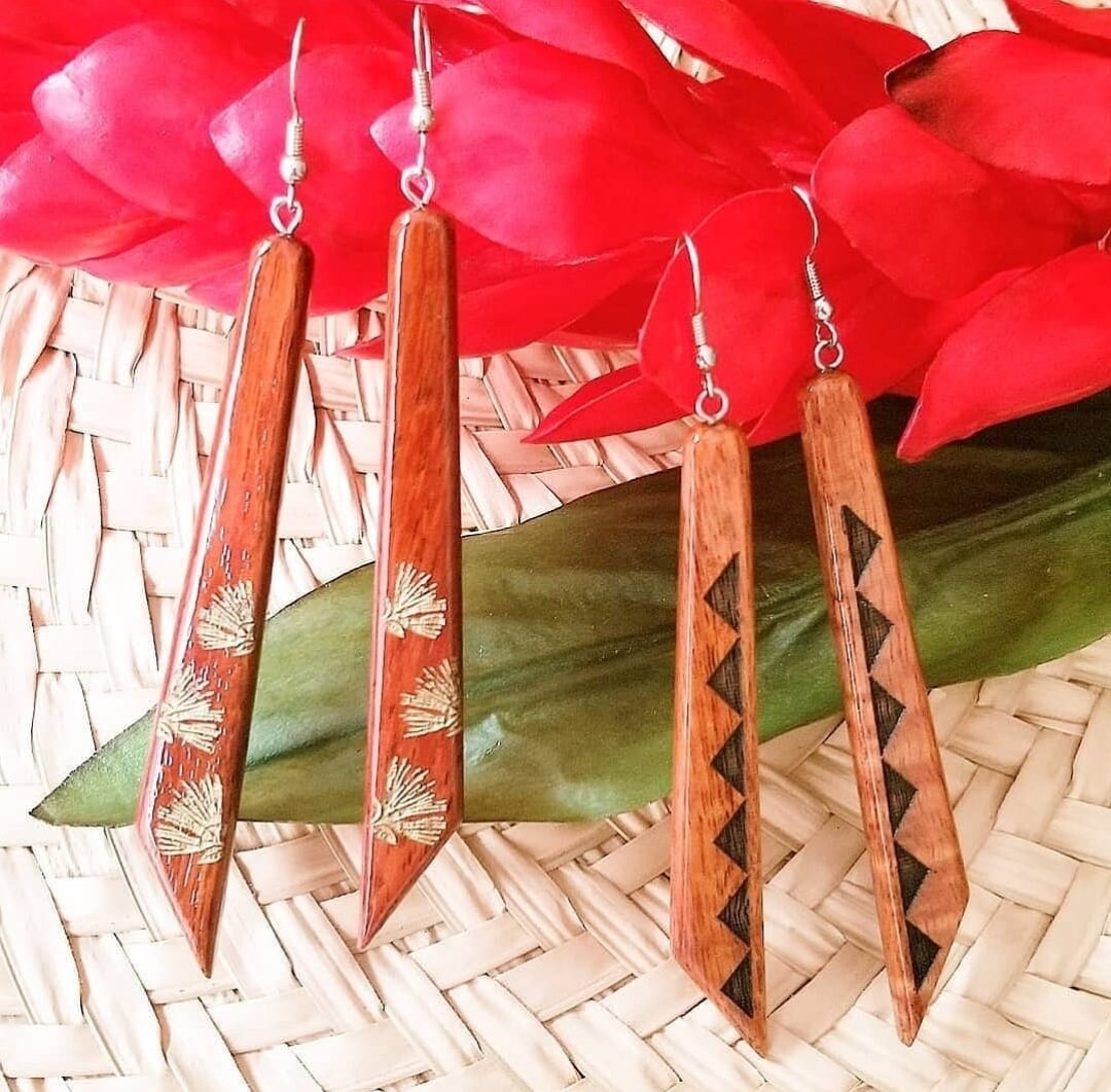 Koa Engraved MioMio Earrings