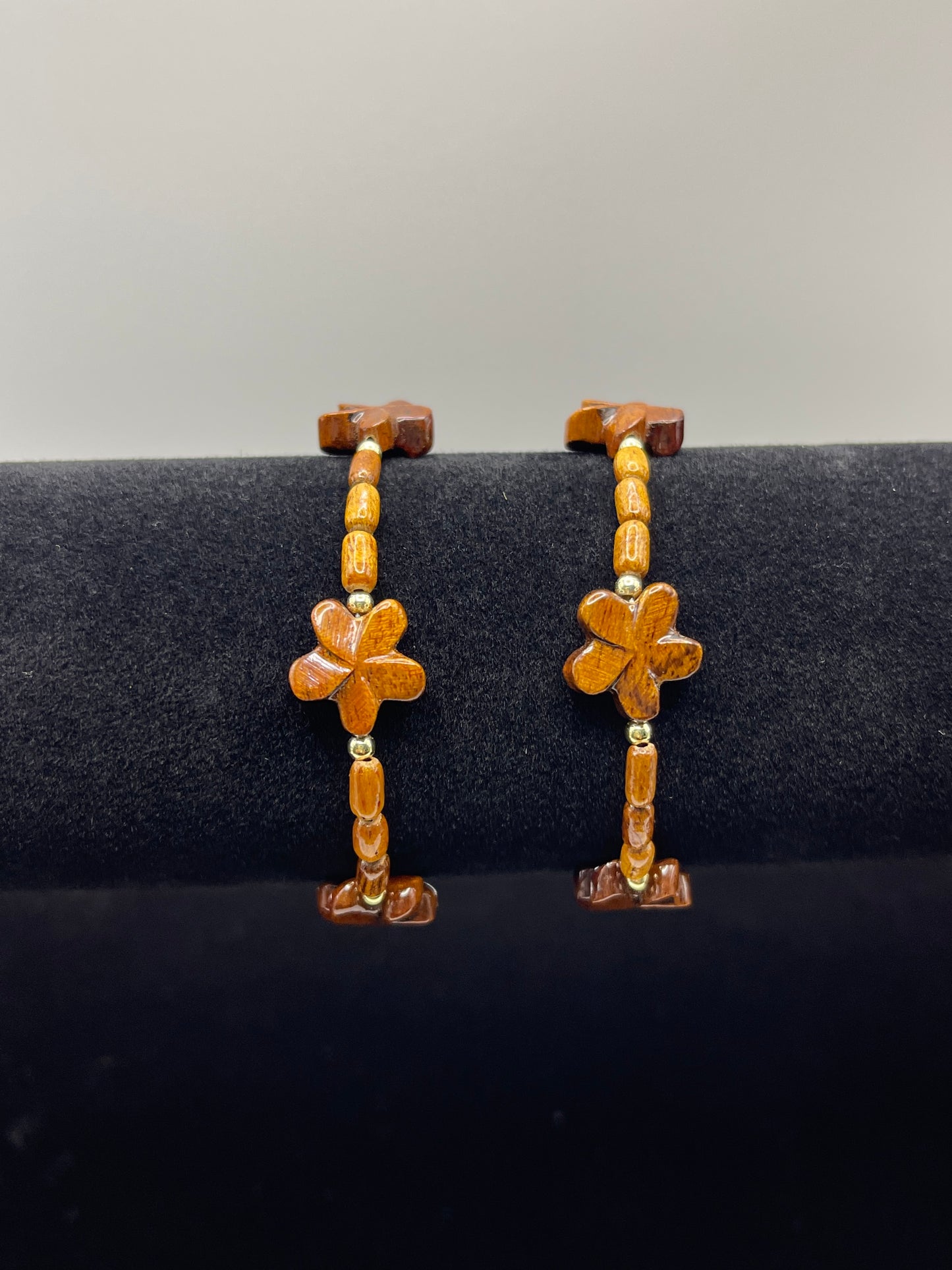 Koa 3 Plumeria Clasp Bracelet