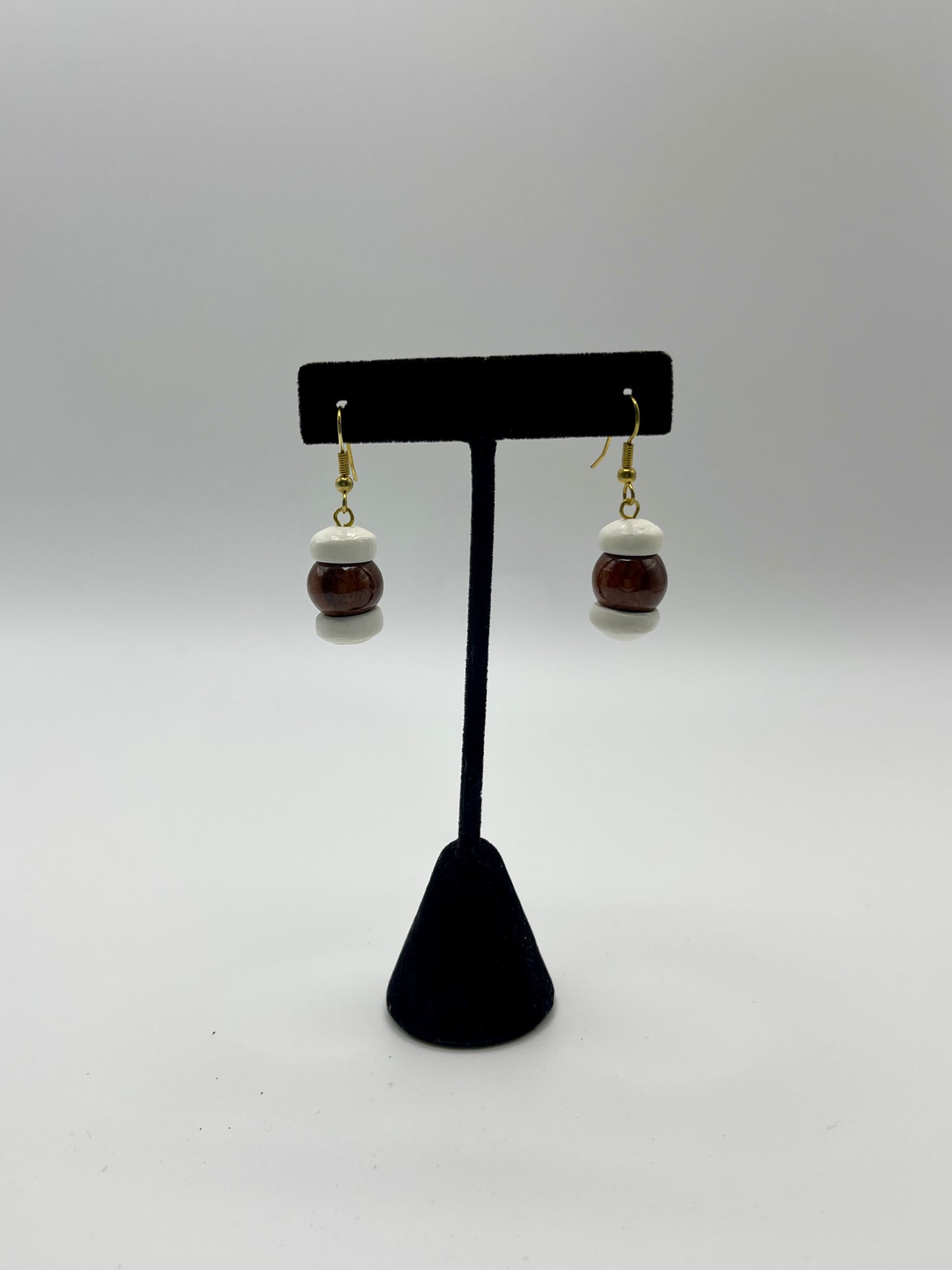Koa/Puka shell Earrings