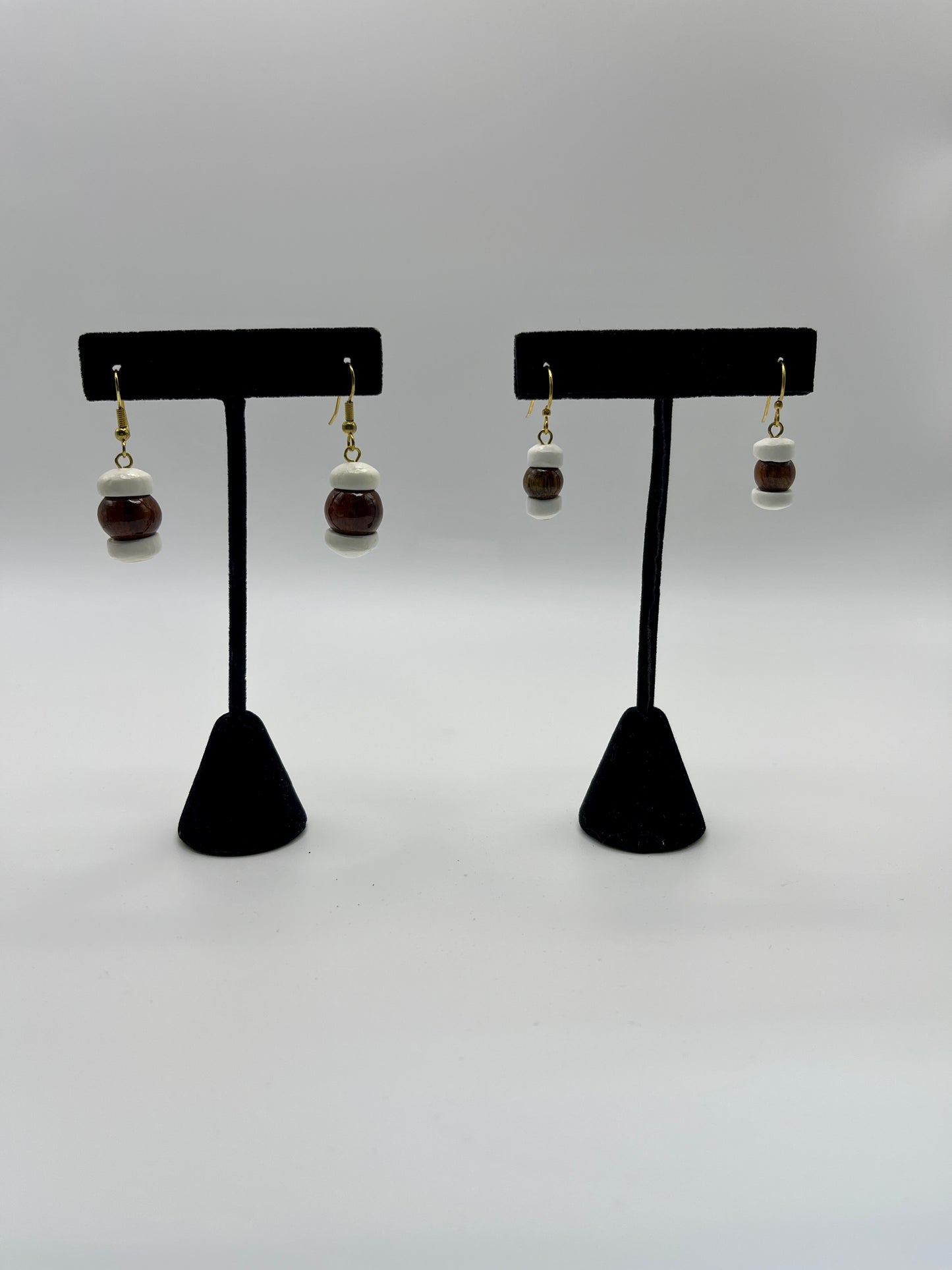 Koa/Puka shell Earrings