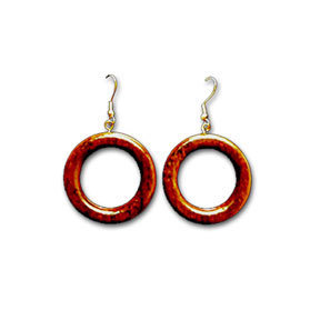 Koa Small Circles Dangle Earrings