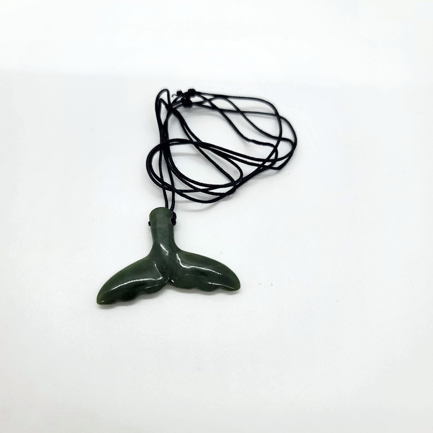 Nephrite Jade Whale Tail Pendant