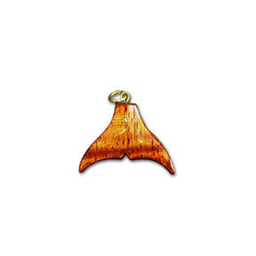 Small Koa Whale Tail Pendant