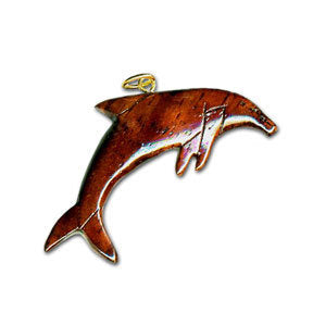 Koa Dolphin Pendant Large