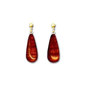Koa Teardrop Dangle Earrings