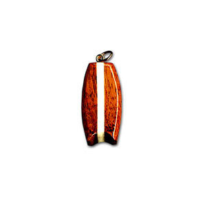 Small Koa and Bone Boogie Board Pendant