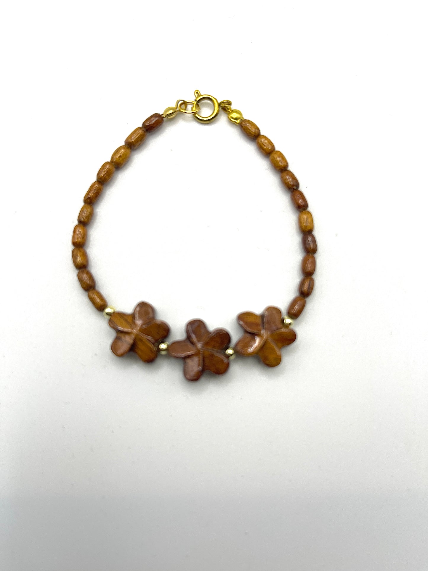 Koa Plumeria Clasp Bracelet