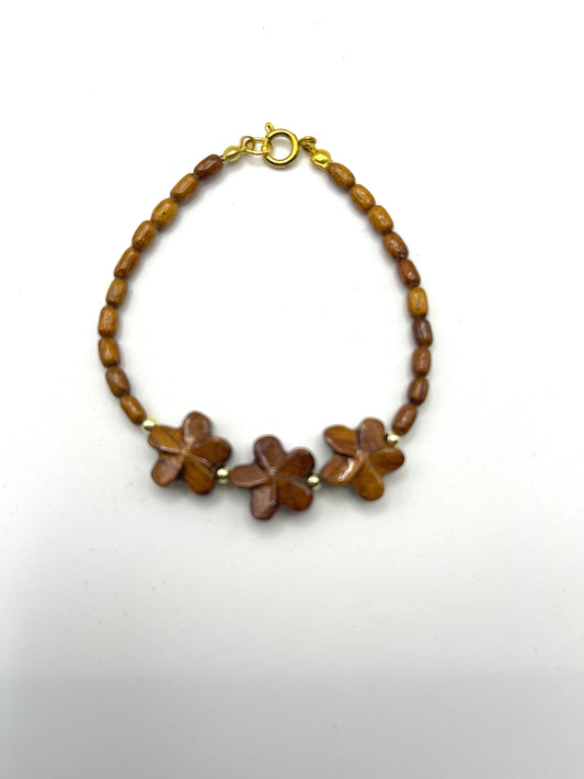 Koa Plumeria Clasp Bracelet