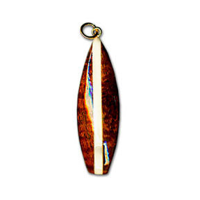 Koa and Bone Surfboard Pendant