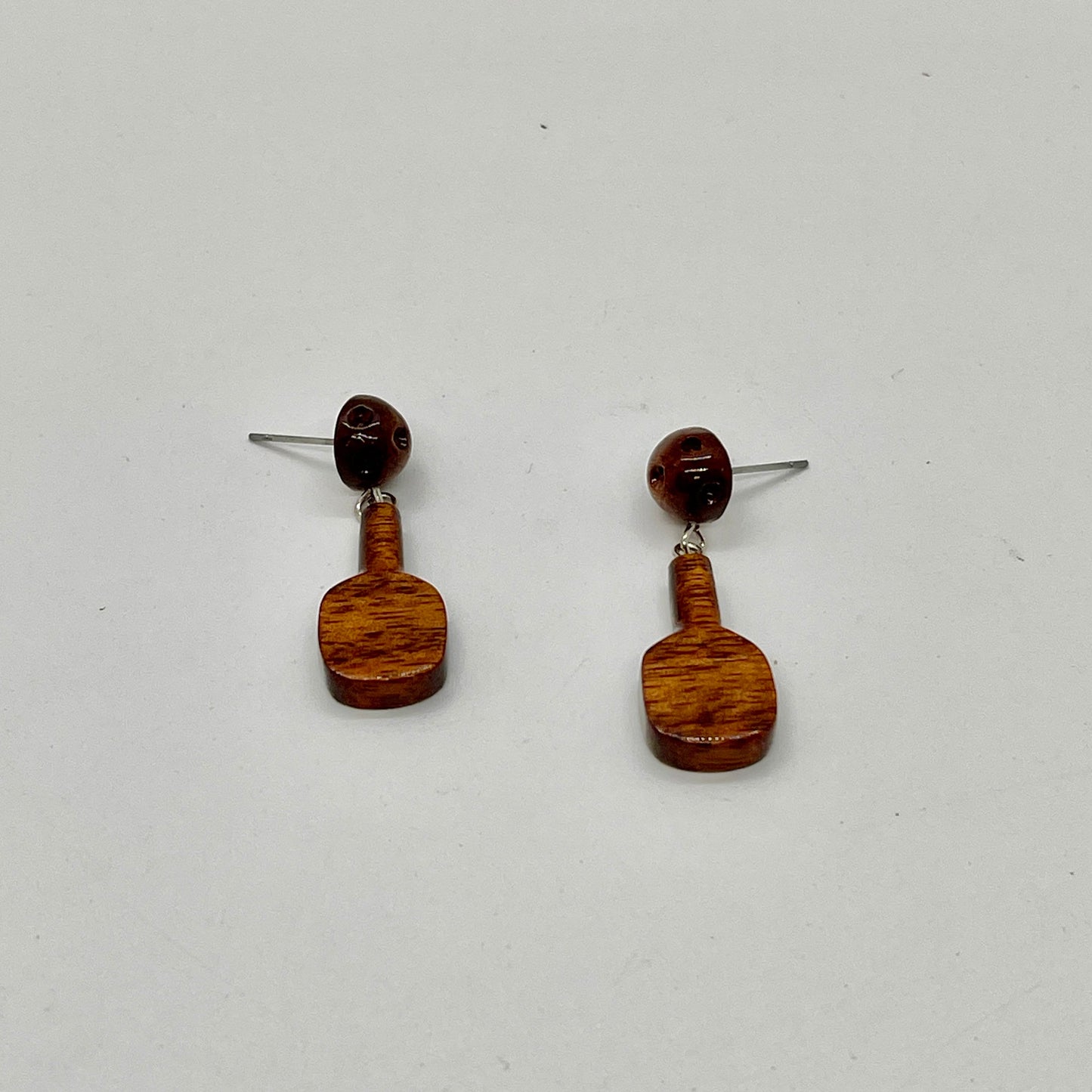 Koa Wood Pickleball Earrings