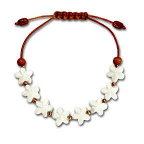 Bone All Plumeria Adjustable Bracelet