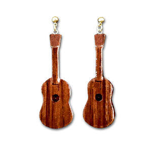 Koa Ukulele Dangle Earrings