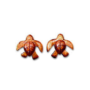 Koa Sea Turtle Post Earrings