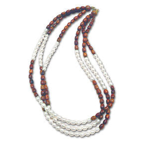 3 Strand Koa and Freshwater Pearl Necklace