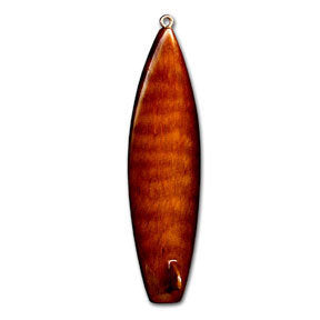 Large Koa Surfboard Pendant