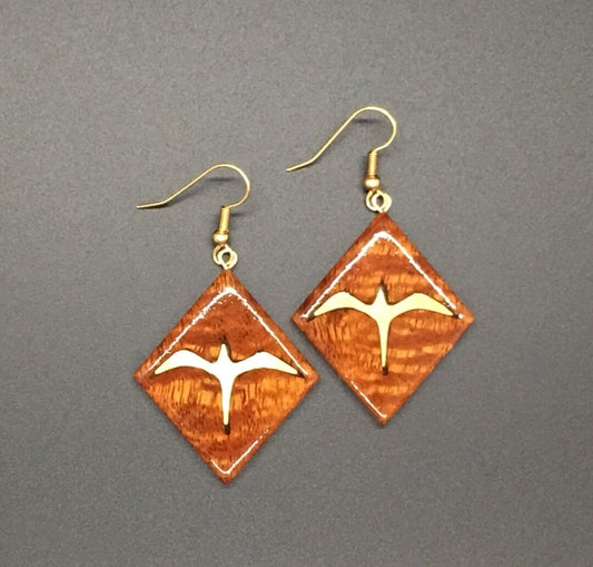 MOP/Koa Inlay Diamond Earring