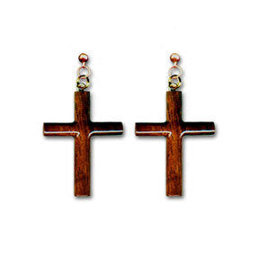 Koa Cross Earrings