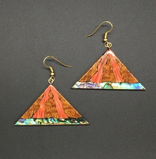 Koa Lava Flow Inlay Earring