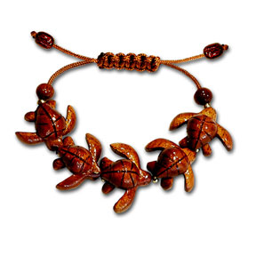 Koa Sea Turtle Adjustable Bracelet