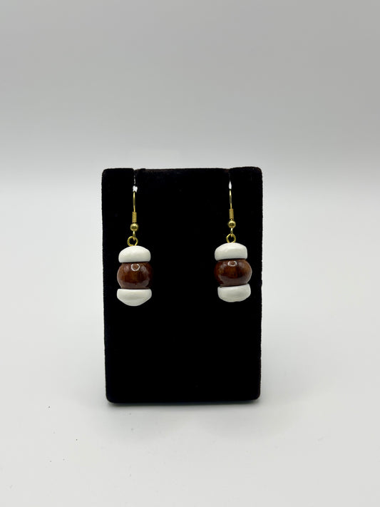 Koa/Puka shell Earrings