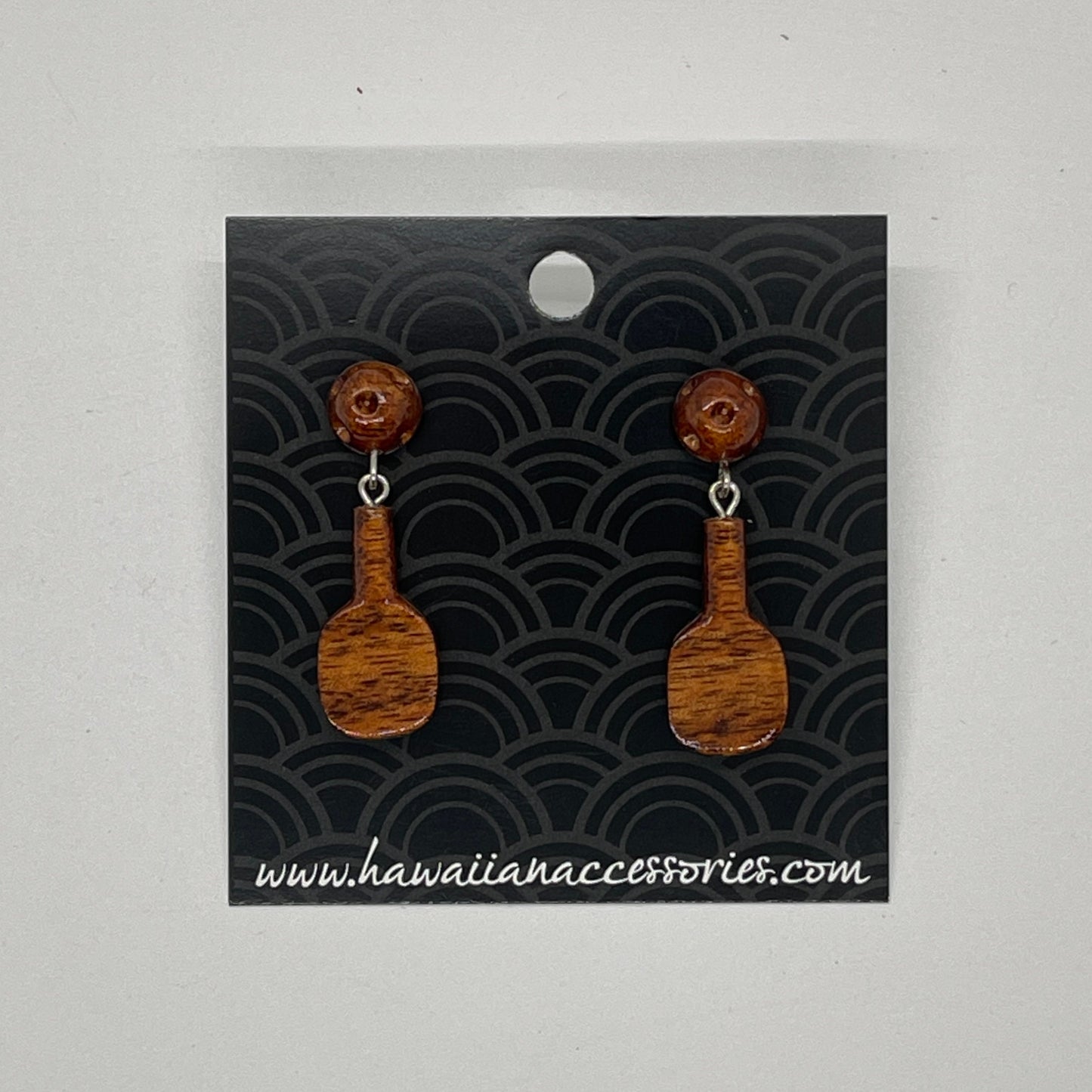 Koa Wood Pickleball Earrings