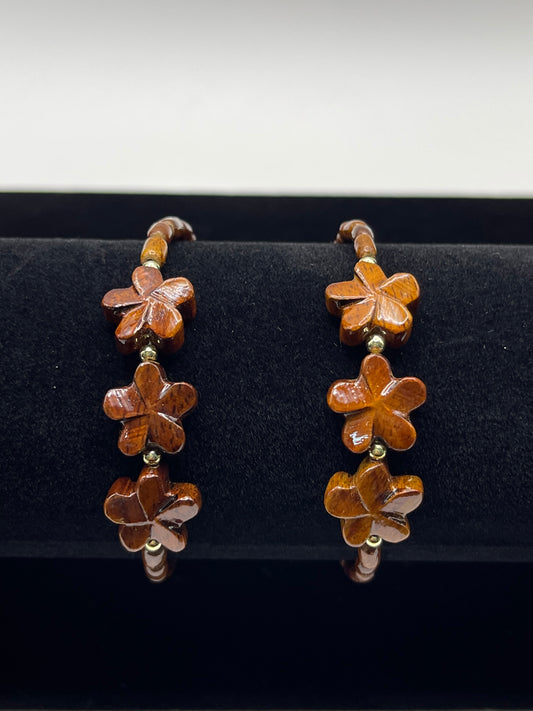 Koa Plumeria Clasp Bracelet