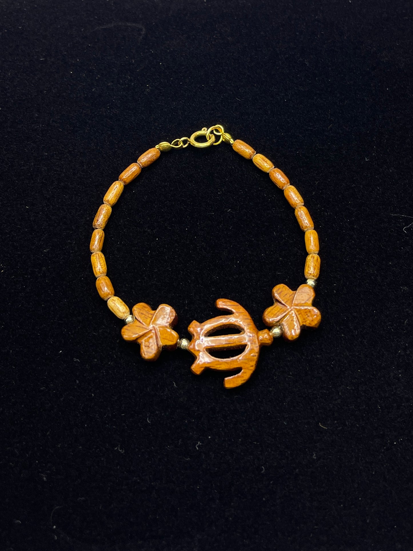 Koa Honu/Plumeria Clasp Bracelet