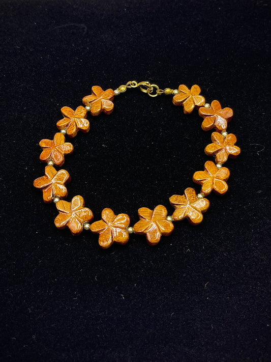 Koa Plumeria Clasp Bracelet