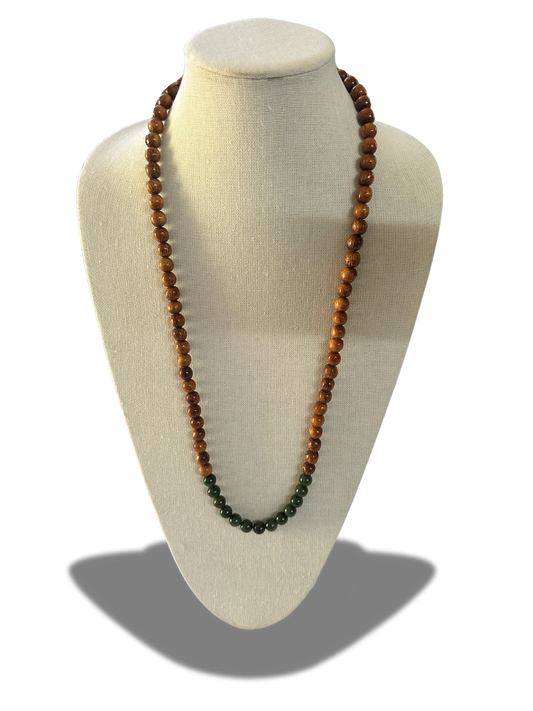 10mm Koa & Jade Necklace