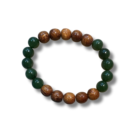 10mm Koa & Jade Stretch Bracelet