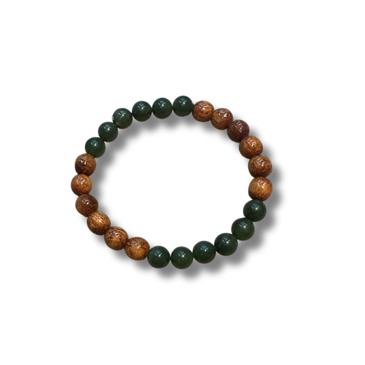 8mm Koa & Jade Stretch Bracelet