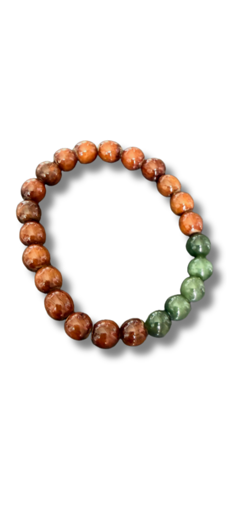 8mm Koa & Jade Stretch Bracelet