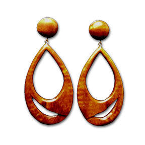 Koa 2 Hole Dangle Earrings