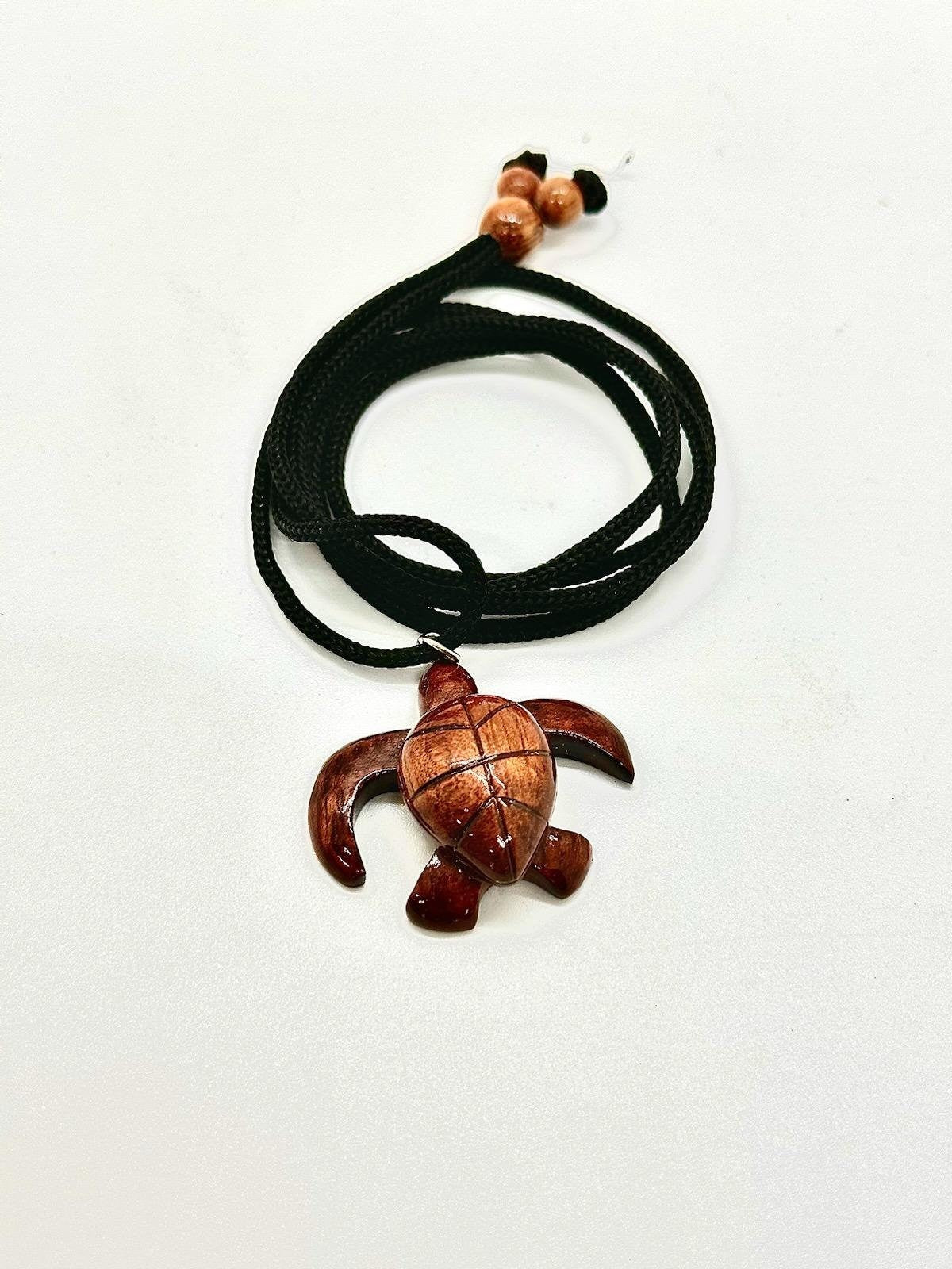 Koa Large Sea Turtle Pendant w/ Cord
