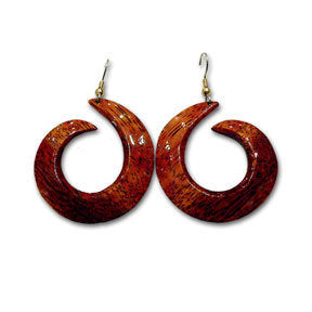 Koa Swirl Dangle Earrings