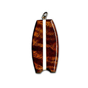 Large Koa and Bone Boogie Board Pendant