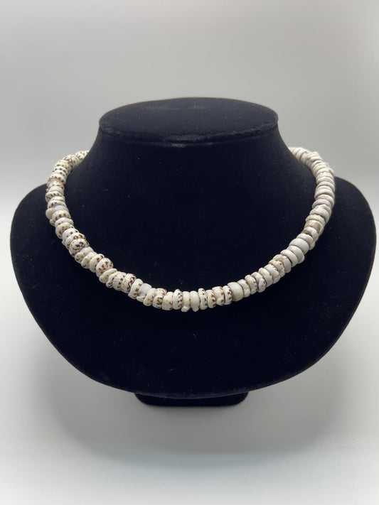 18” Puka Shell Necklace “Tiger”